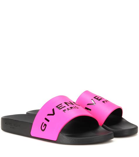 givenchy rubber slides light pink|Givenchy rubber slides.